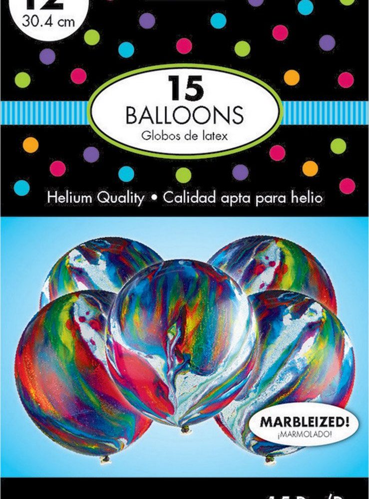 Latex Balloon 30cm 15CT Marble - party supplies australia