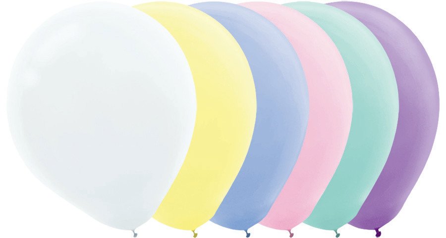 Latex Balloon 30cm 15CT Pastel Assorted - party supplies australia