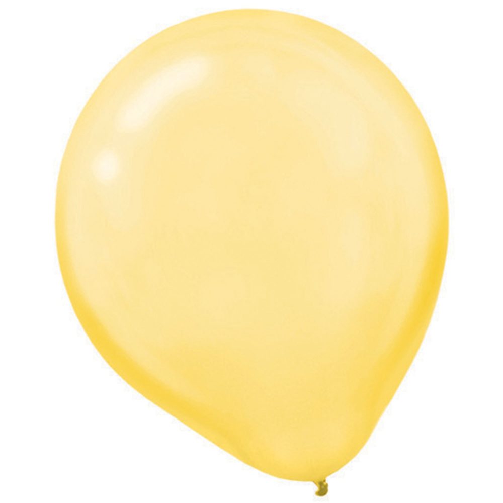 Latex Balloon Pearl 30cm 15CT Yellow - party supplies australia