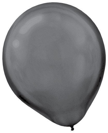 Latex Balloon Pearl 30cm 15CT Black - party supplies australia