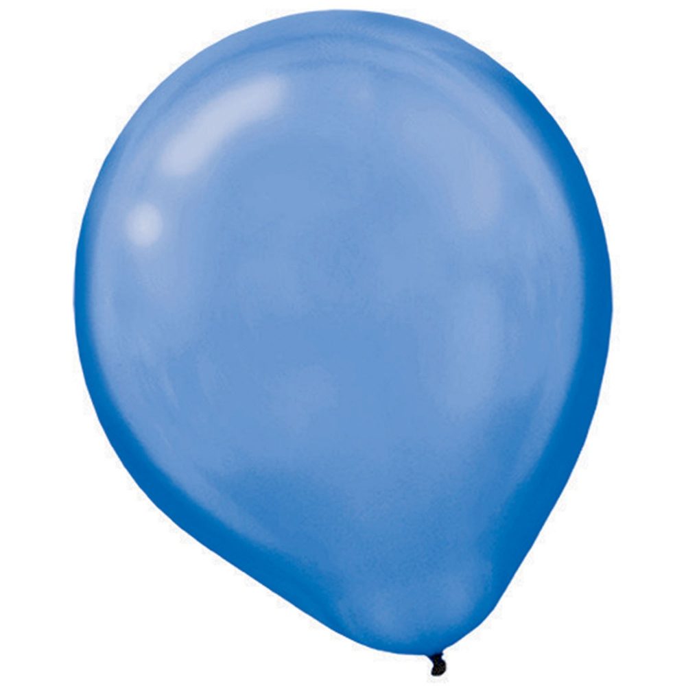 Latex Balloon Pearl 30cm 15CT Bright Royal Blue - party supplies australia