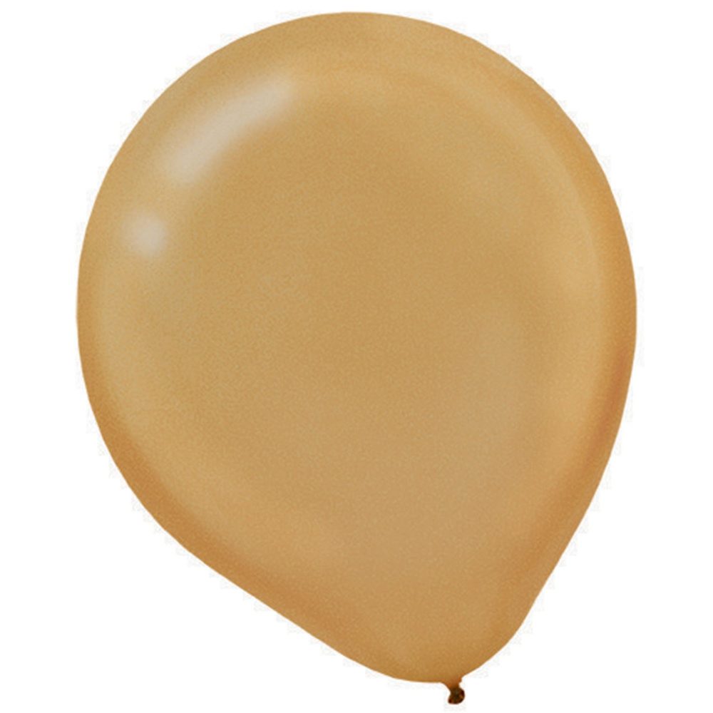 Latex Balloon Pearl 30cm 15CT Gold - party supplies australia