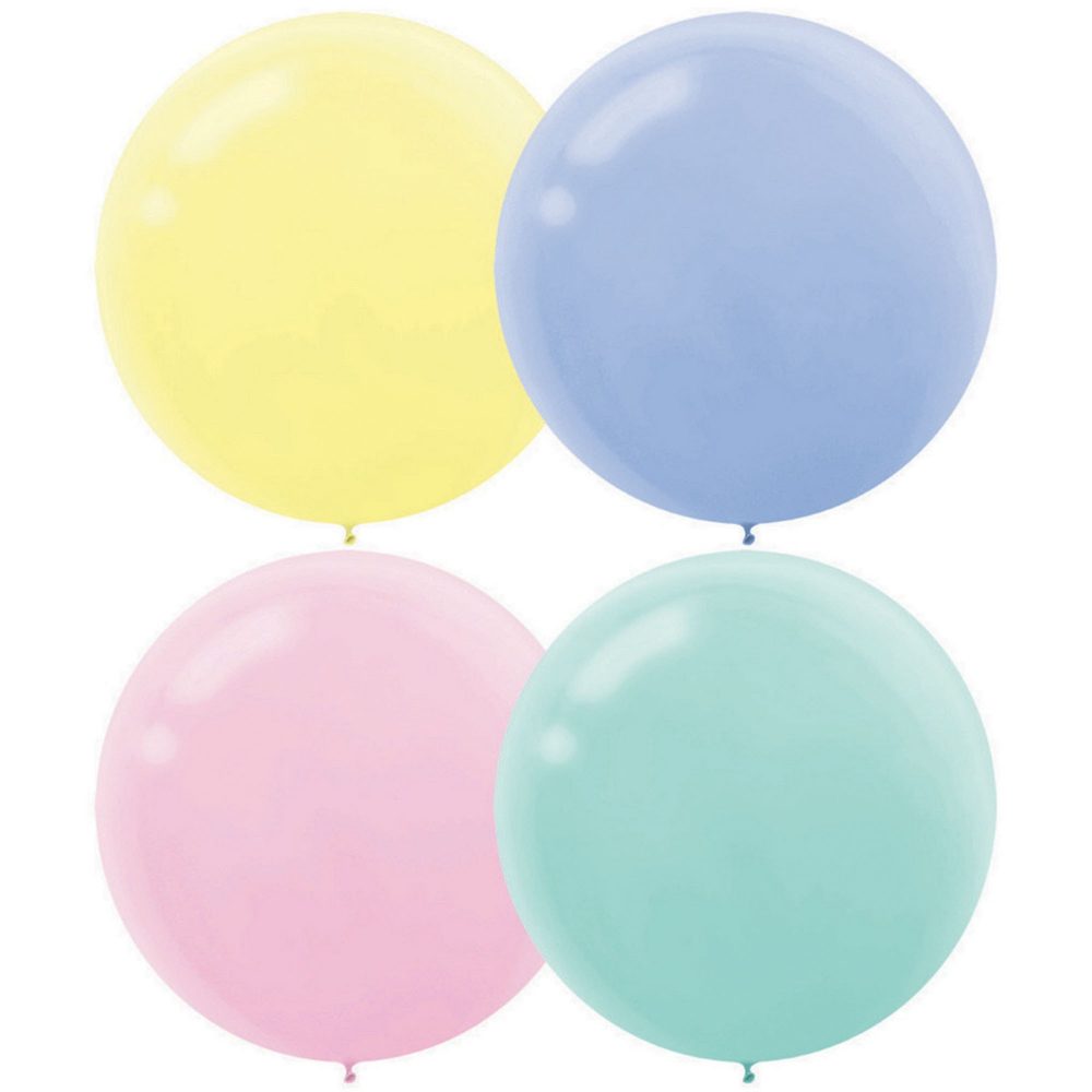 Latex Balloon 60cm 4CT Pastel Assorted - party supplies australia