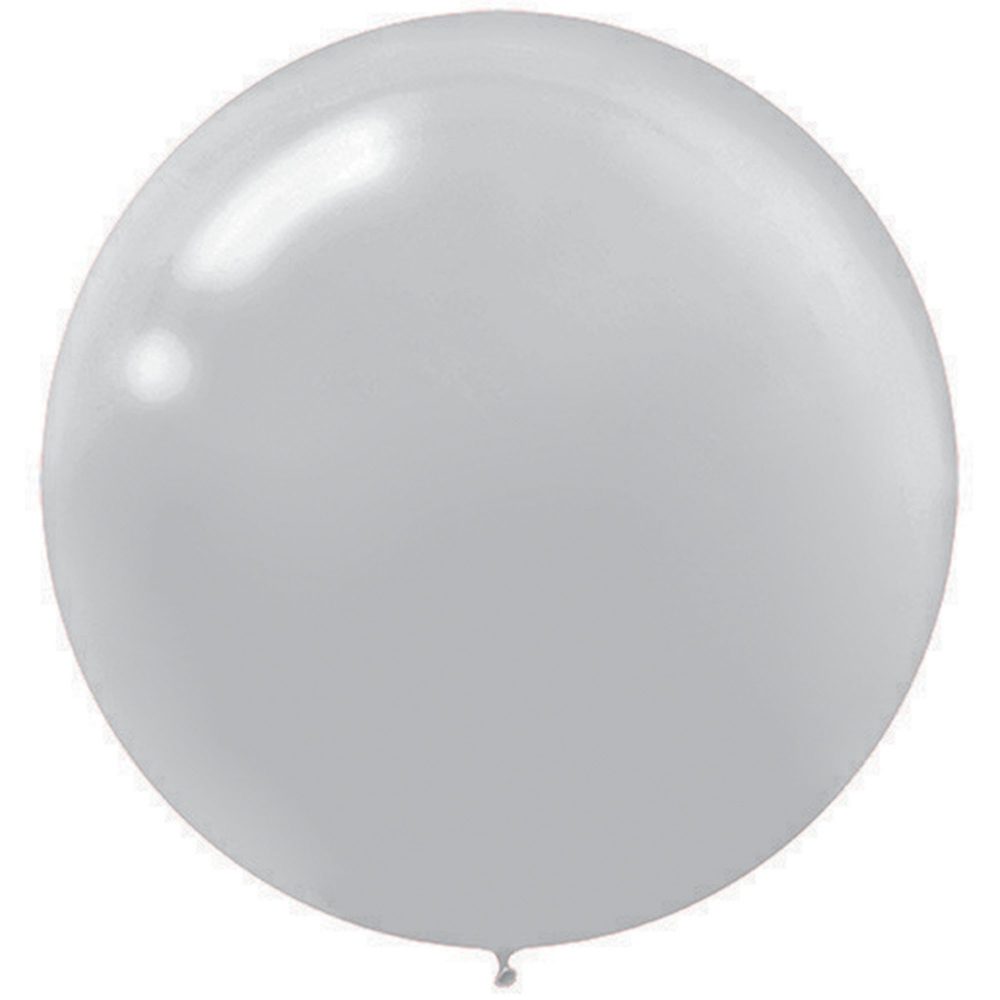 Latex Balloons 60cm 4 Pack Silver - party supplies australia