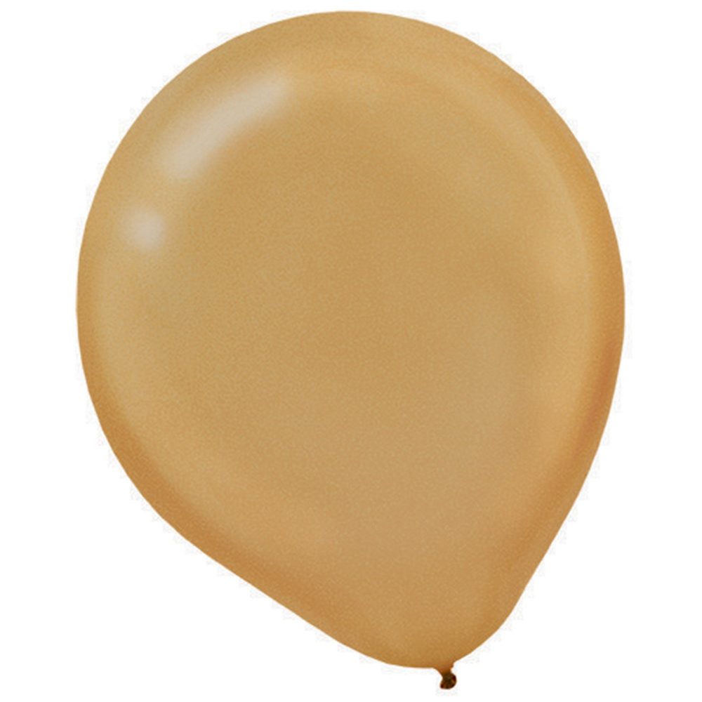 Latex Balloon  12cm 50 Pack PEARL Gold - party supplies australia