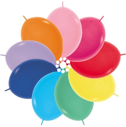 Sempertex 28cm Link O Loon Fashion Assorted Latex Balloons