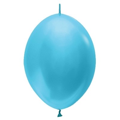 Sempertex 28cm Link O Loon Satin Pearl Caribbean Blue Latex Balloons 438