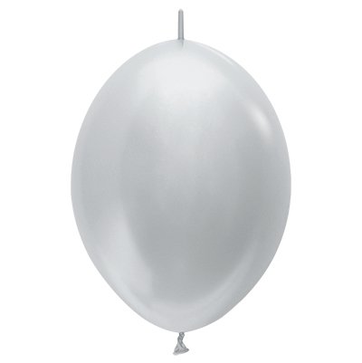 Sempertex 28cm Link O Loon Satin Pearl Silver Latex Balloons 481