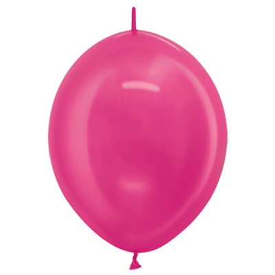 Sempertex 28cm Link O Loon Metallic Fuchsia Latex Balloons 512
