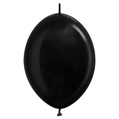 Sempertex 28cm Link O Loon Metallic Black Latex Balloons 580