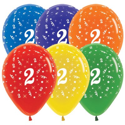 Sempertex 30cm Age 2 Crystal Assorted Latex Balloons