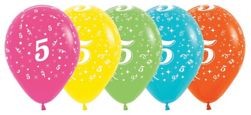 Sempertex 30cm Age 5 Tropical Assorted Latex Balloons