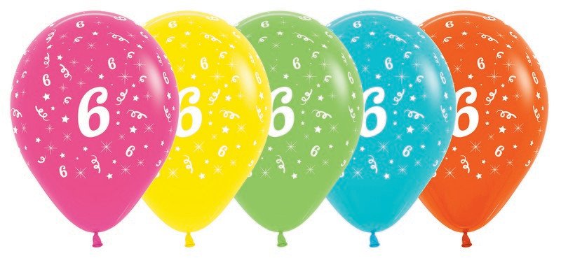 Sempertex 30cm Age 6 Tropical Assorted Latex Balloons