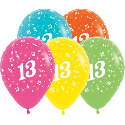 Sempertex 30cm Age 13 Tropical Assorted Latex Balloons
