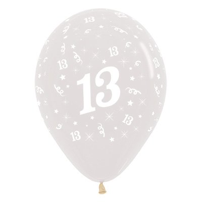 Sempertex 30cm Age 13 Crystal Clear Latex Balloons
