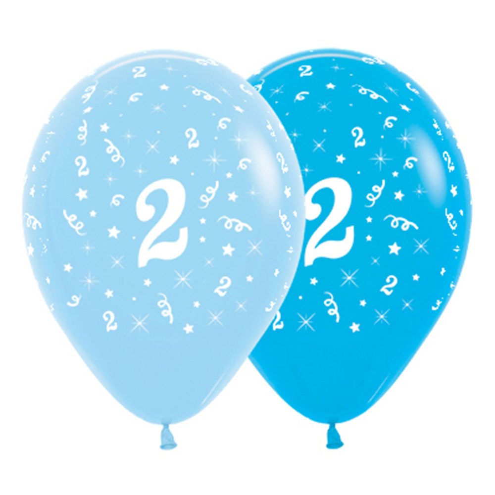 Sempertex 30cm Age 2 Fashion Blue & Royal Blue Latex Balloons
