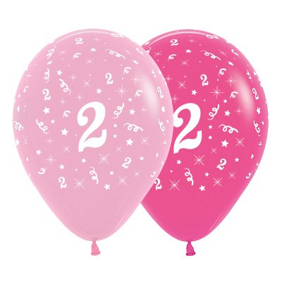 Sempertex 30cm Age 2 Fashion Pink Assorted Latex Balloons
