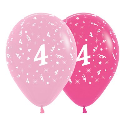 Sempertex 30cm Age 4 Fashion Pink Assorted Latex Balloons