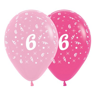 Sempertex 30cm Age 6 Fashion Pink Assorted Latex Balloons