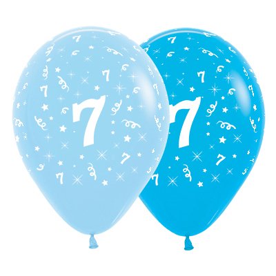 Sempertex 30cm Age 7 Fashion Blue & Royal Blue Latex Balloons
