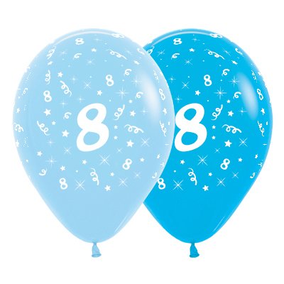 Sempertex 30cm Age 8 Fashion Blue & Royal Blue Latex Balloons