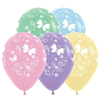 Sempertex 30cm Butterflies & Dragonflies Fashion Assorted Latex Balloons