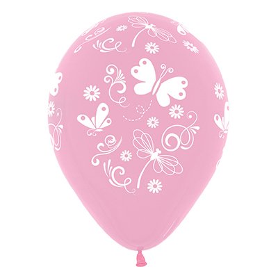 Sempertex 30cm Butterflies & Dragonflies Fashion Pink Latex Balloons