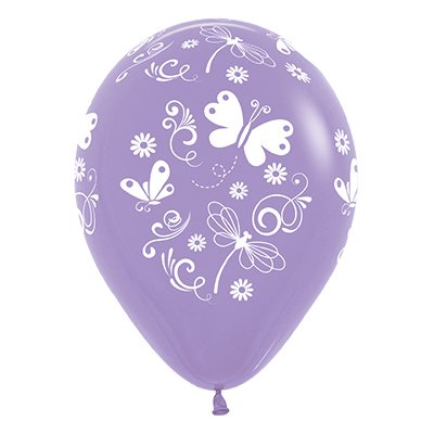 Sempertex 30cm Butterflies & Dragonflies Fashion Lilac Latex Balloons