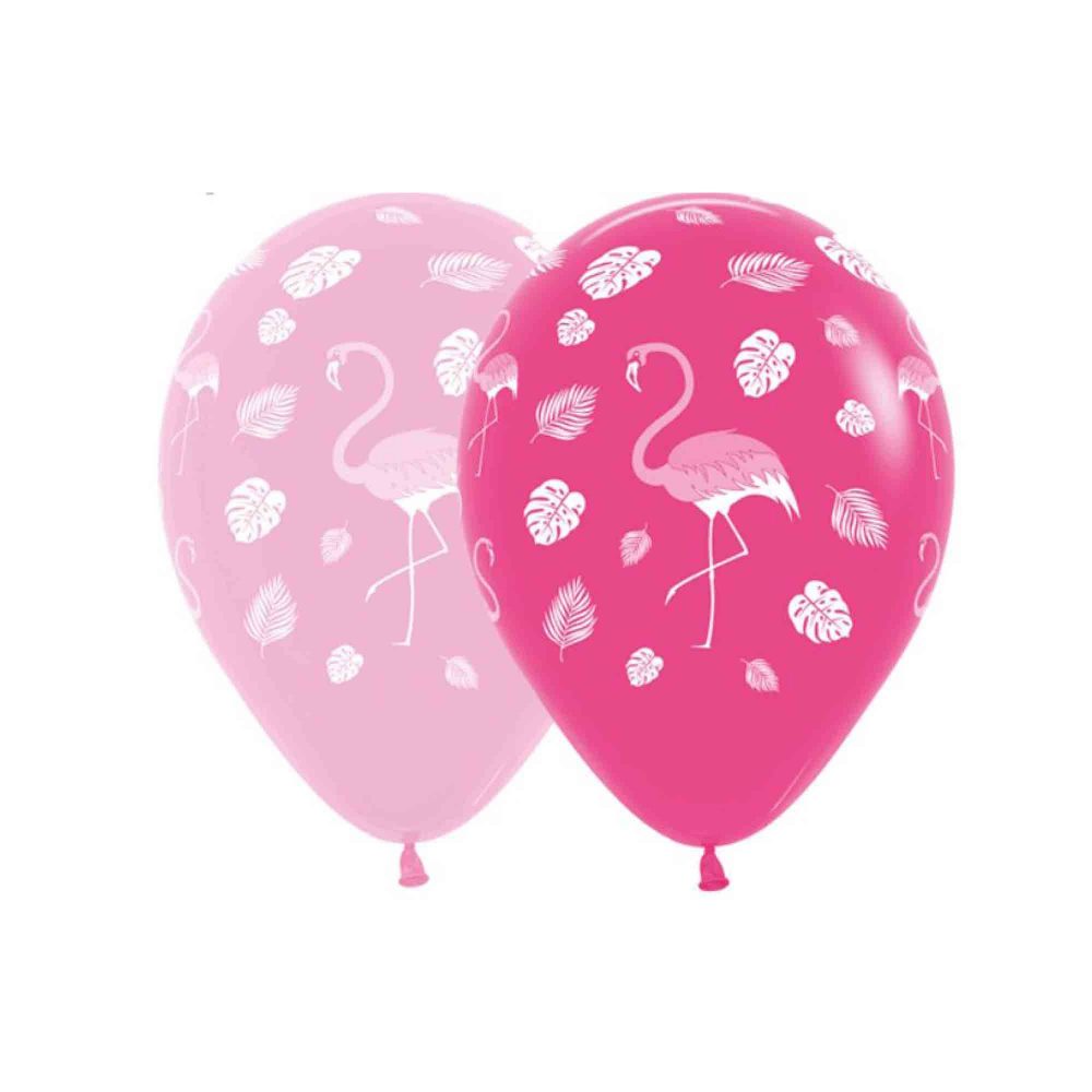 Sempertex 30cm Flamingo Design on Fashion Assorted Latex Balloons