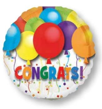 22cm Bold Congrats Balloons A15 - party supplies australia
