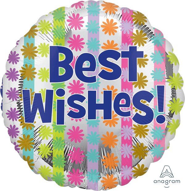 45cm Standard HX Bright Best Wishes S40 - party supplies australia