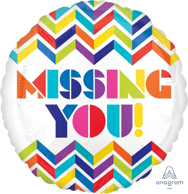 45cm Standard HX Multi Shape Chevron Missing You S40 - party supplies australia