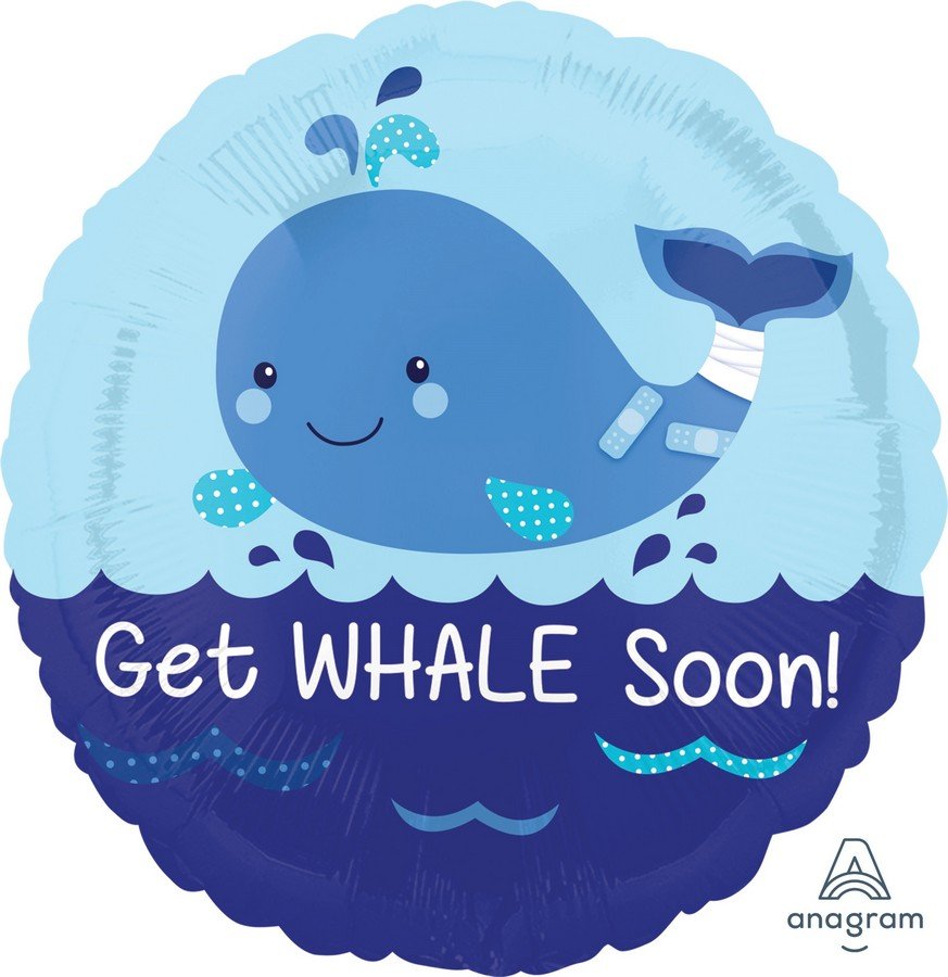 45cm Standard HX Get Whale Soon S40 - party supplies australia