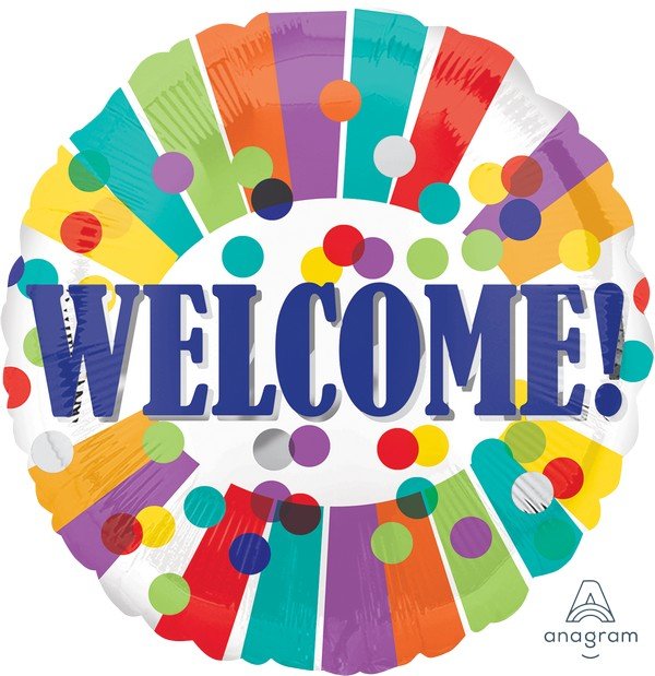 45cm Standard HX Welcome Dots & Stripes S40 - party supplies australia