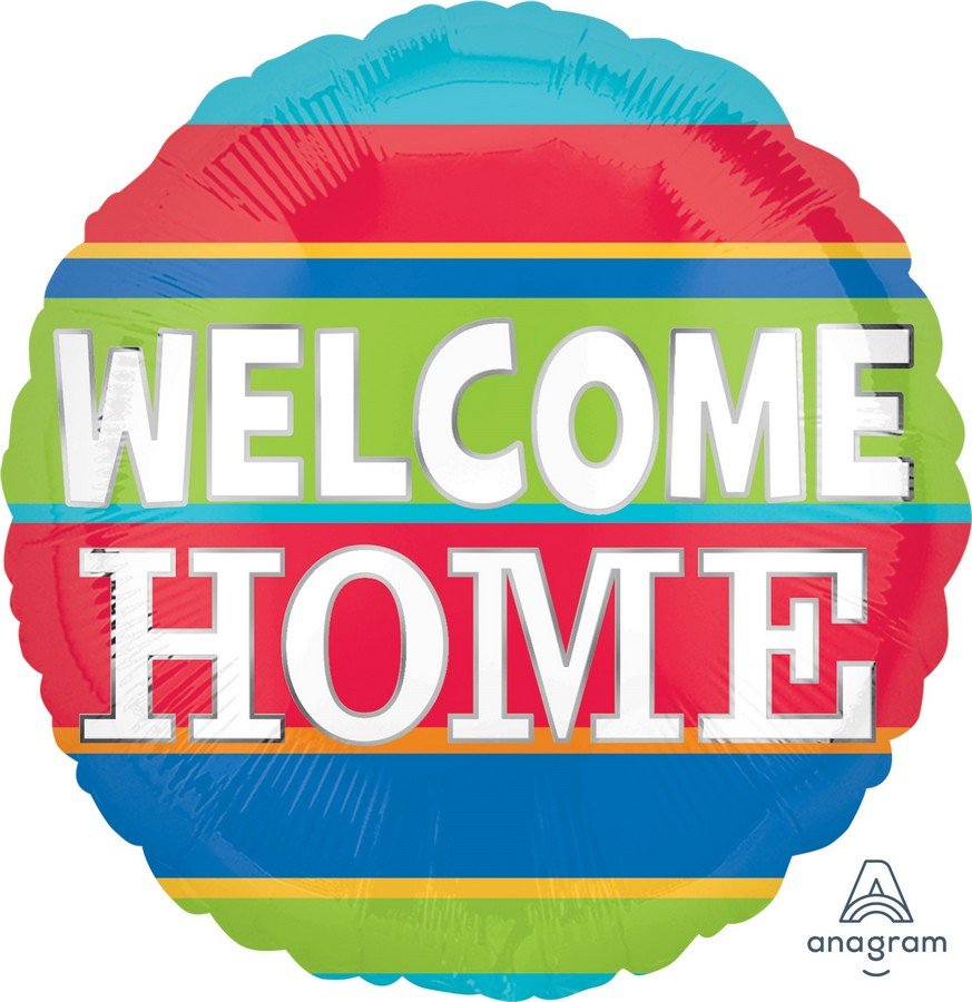 45cm Standard HX Welcome Home Colourful Stripes S40 - party supplies australia