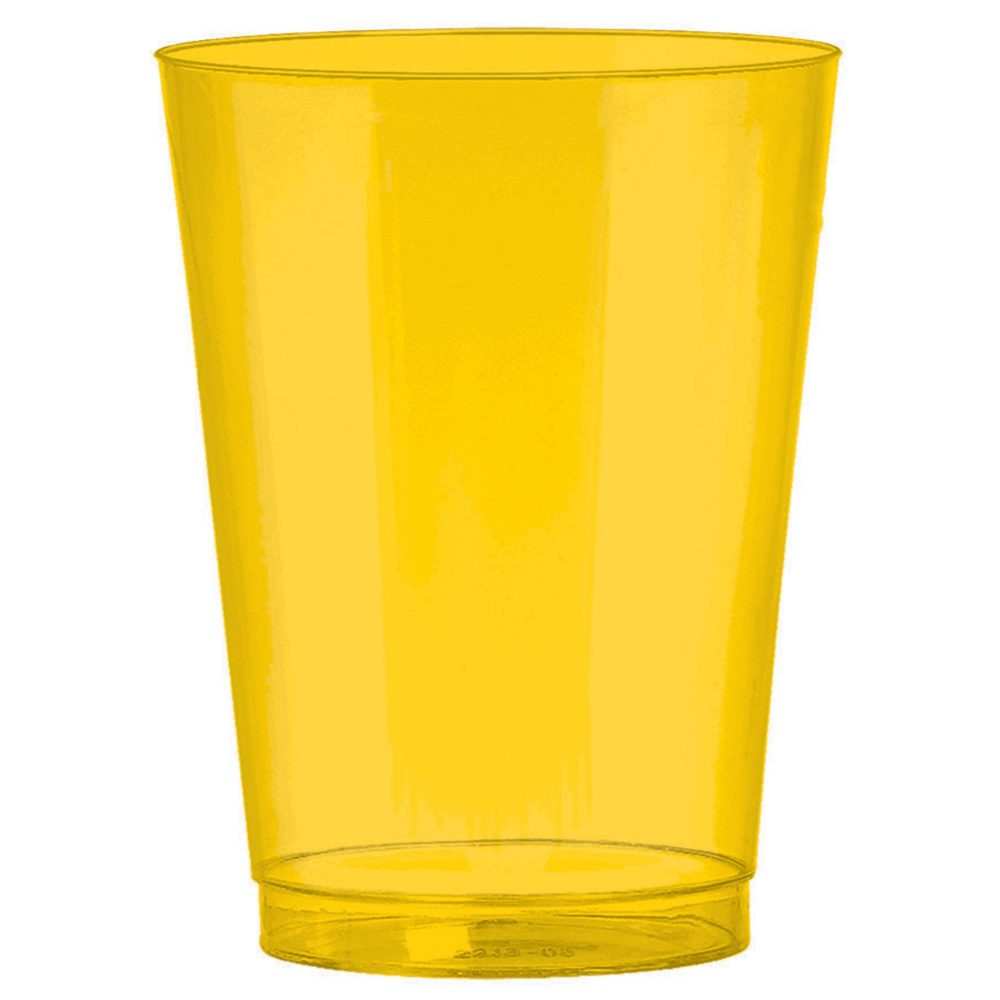 Big Party Pack 295ml Plastic Tumbler Yellow Sunshine - party supplies australia