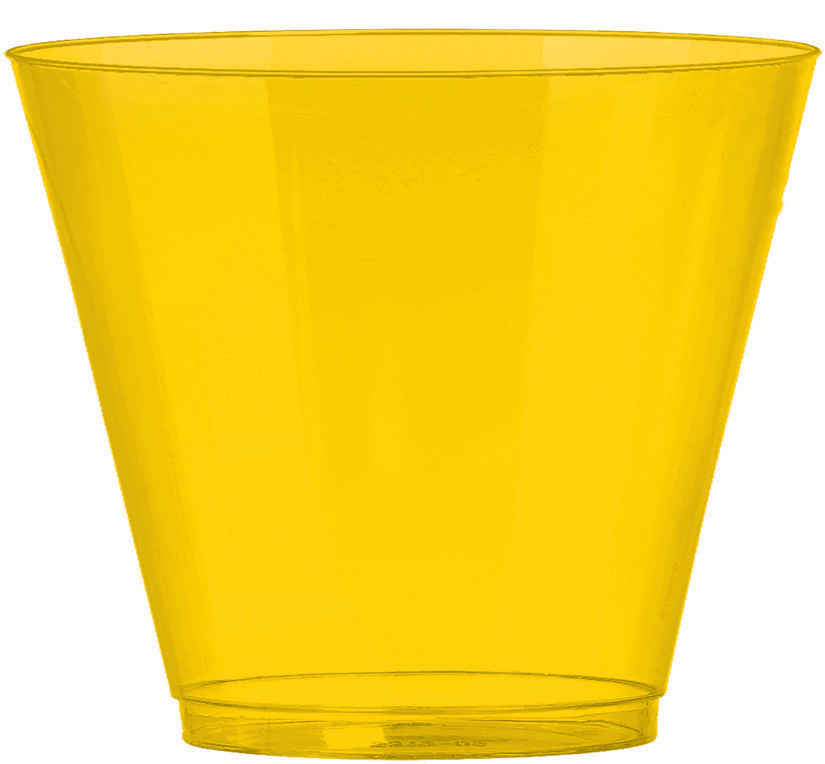 Big Party Pack 266ml Plastic Tumbler Yellow Sunshine - party supplies australia