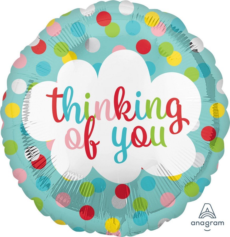 45cm Standard HX Thinking of You Dots S40 - party supplies australia