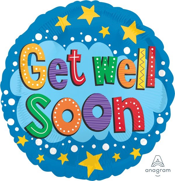 45cm Standard HX Get Well Soon Stars and Brights S40 - party supplies australia