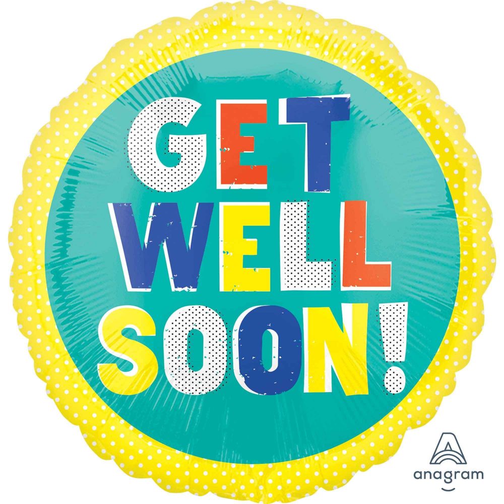 45cm Standard HX Get Well Soon Happy Type S40 - party supplies australia