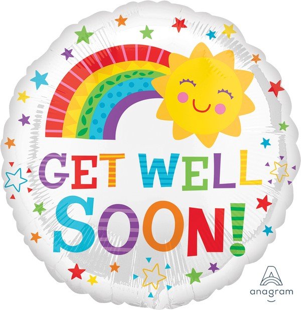 45cm Standard HX Get Well Happy Sun S40 - party supplies australia