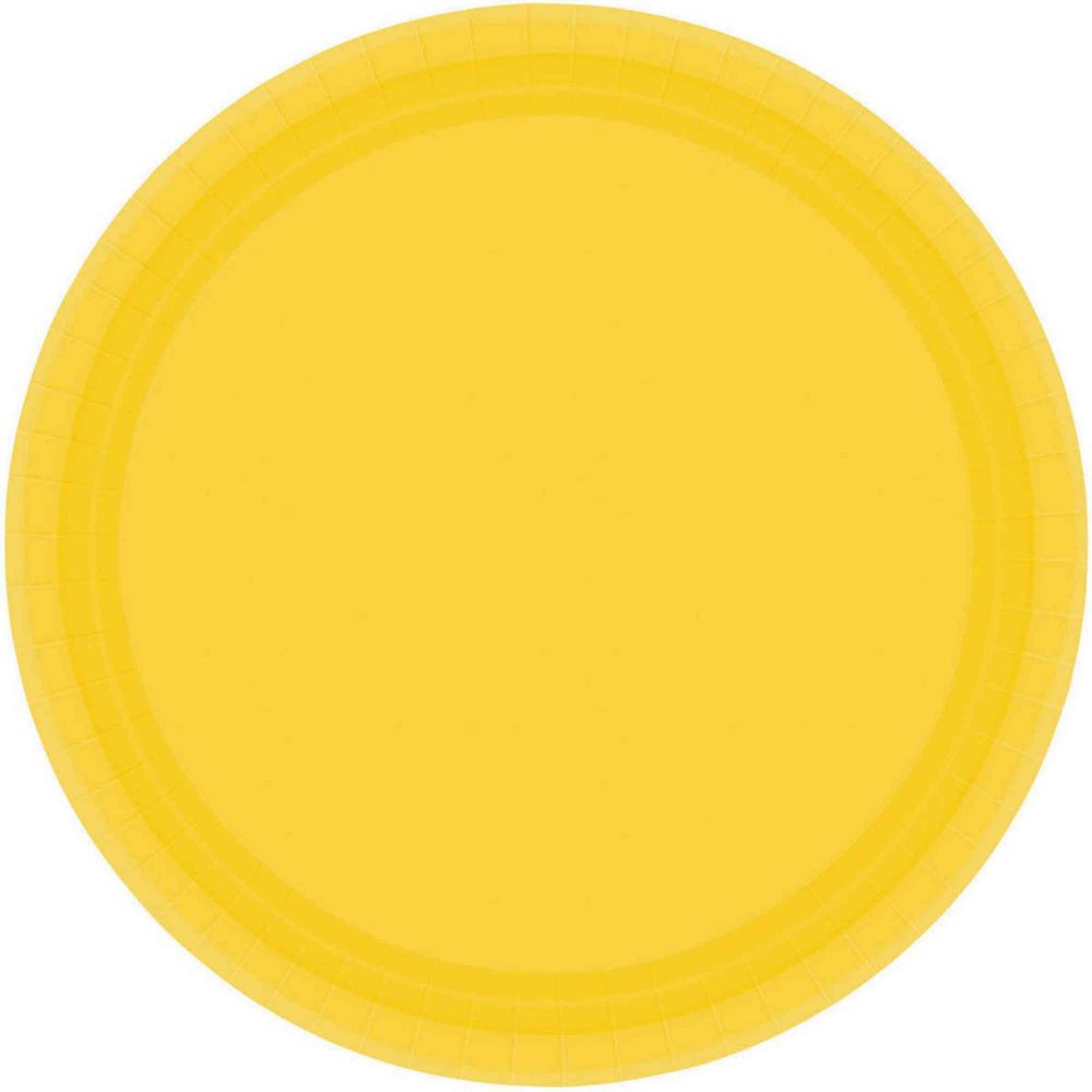 "Paper Plates 9""/23cm Round 8CT - Yellow Sunshine - party supplies australia