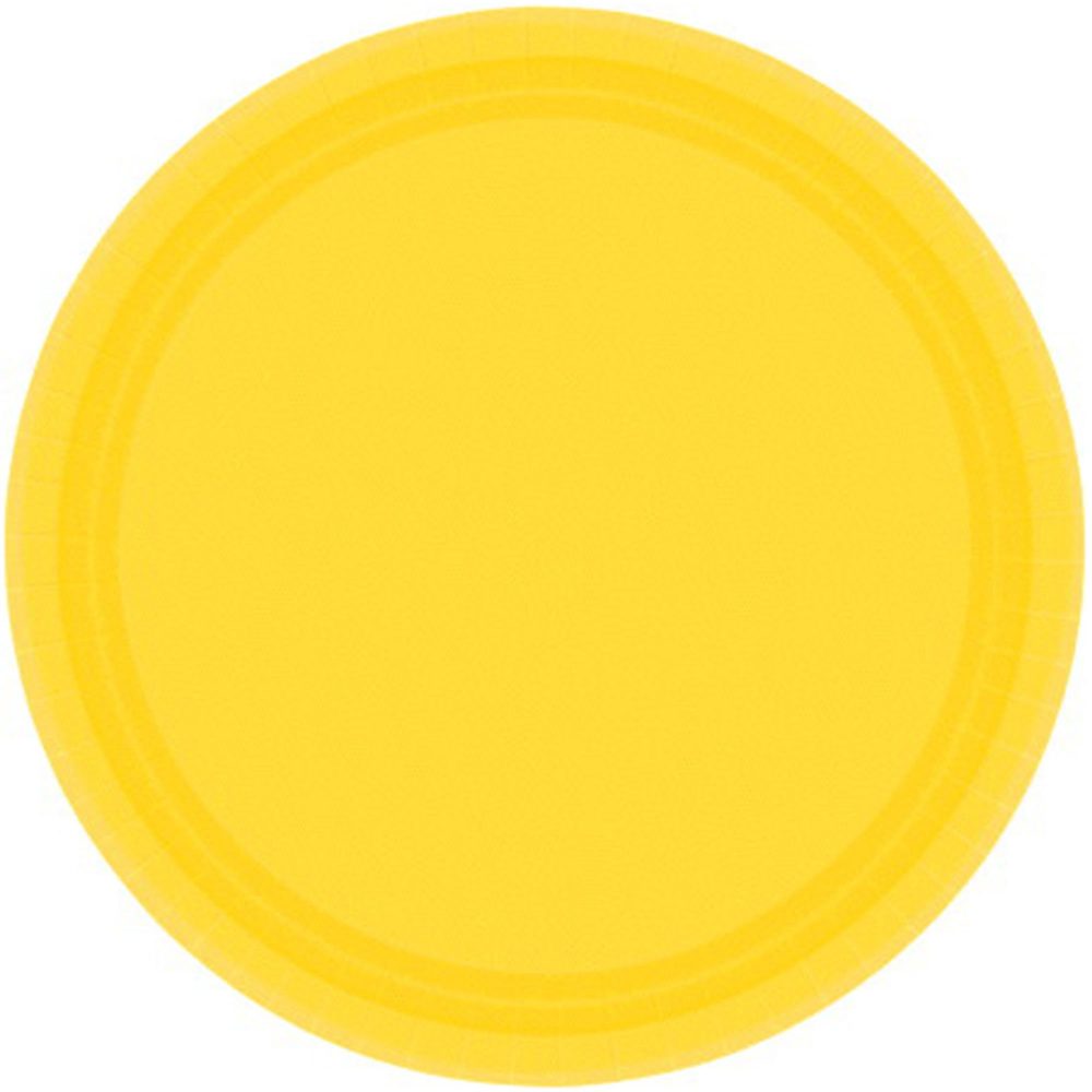 Paper Plates 23cm Round 20CT-Yellow Sunshine - party supplies australia