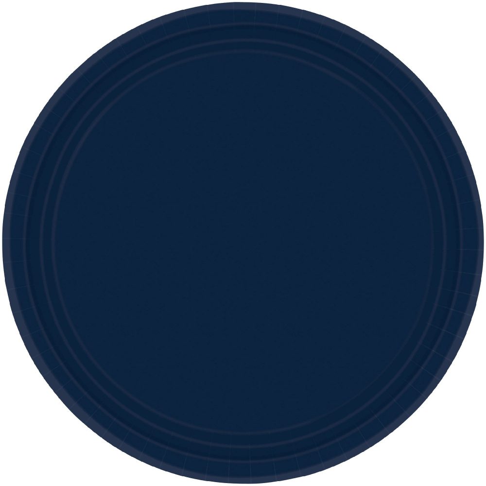 Paper Plates 23cm Round 20CT Navy - party supplies australia