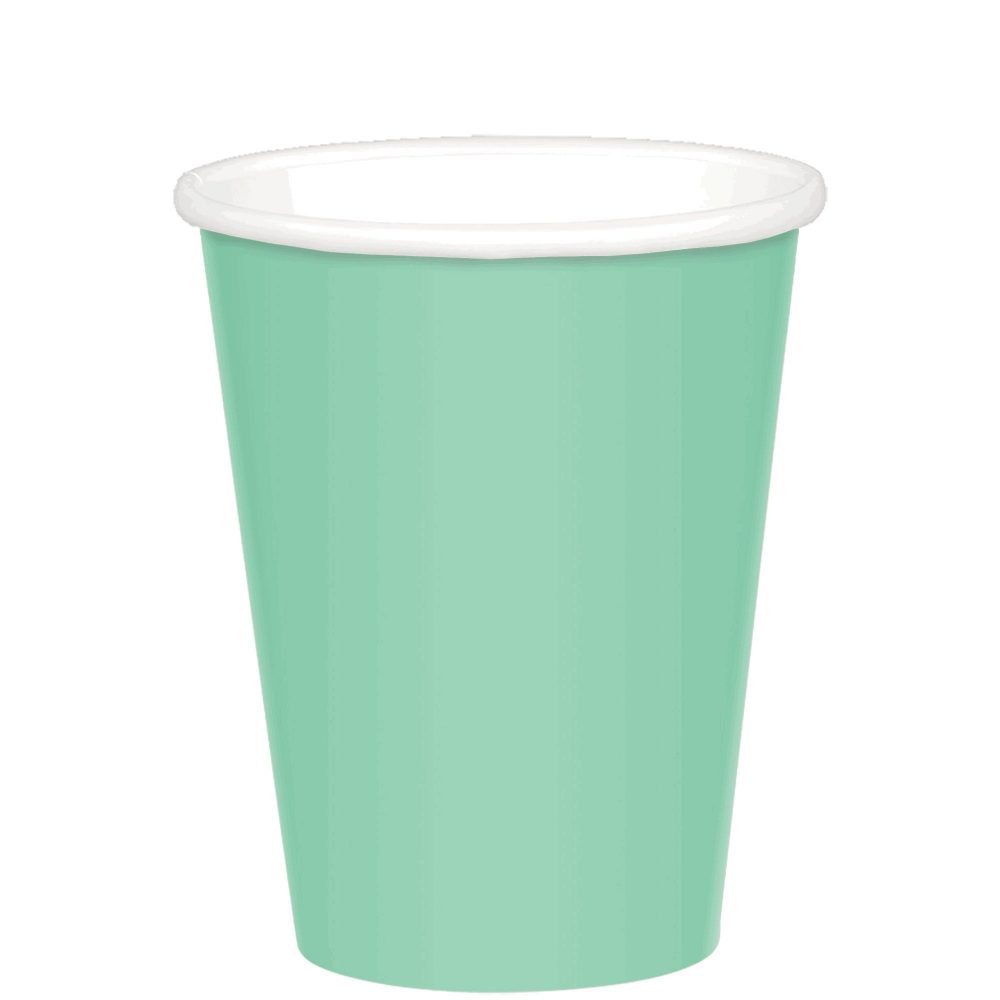 266ml Cups Paper 20 Pack Cool Mint - party supplies australia
