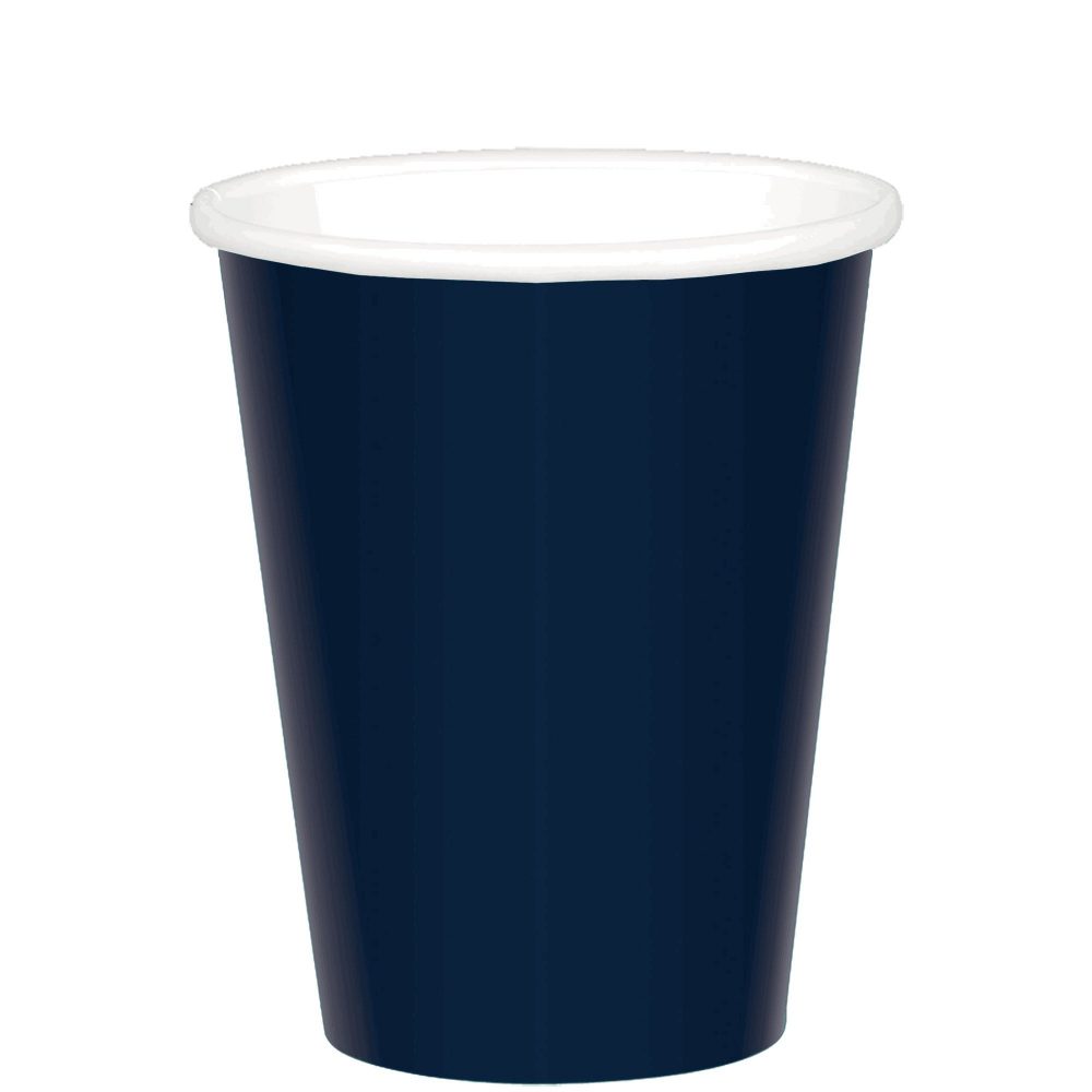 266ml Cups Paper 20 Pack Navy - party supplies australia