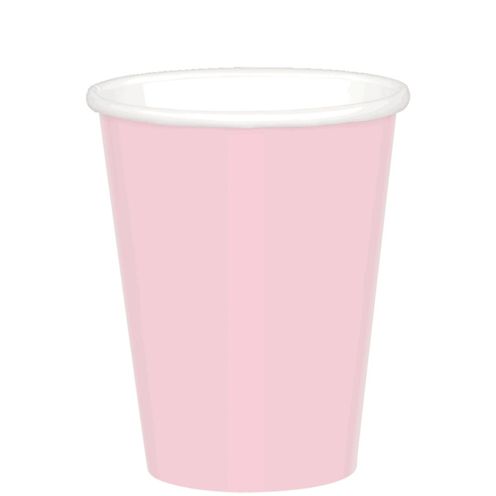 266ml Cups Paper 20 Pack Blush Pink - party supplies australia