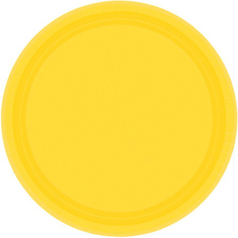 Paper Plates 26cm Round 20CT-Yellow Sunshine - party supplies australia