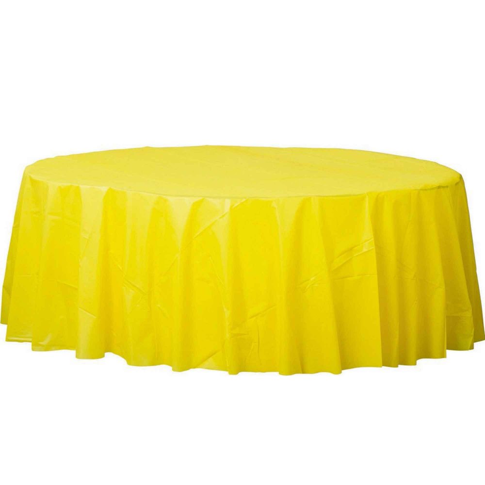 Plastic Round Tablecover-Yellow Sunshine - party supplies australia