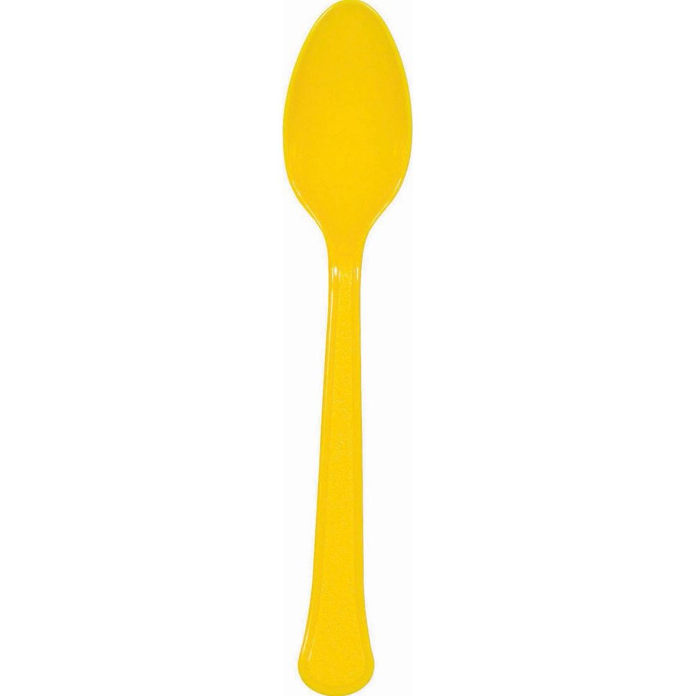 Heavy Weight Spoon 20 Pack-Sunshine - party supplies australia